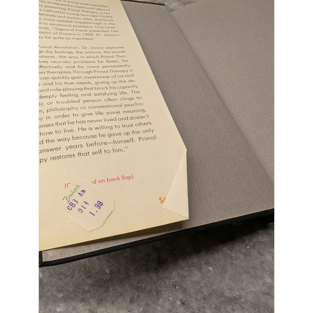 The Primal Revolution Toward a Real World by Arthur Janov 1972 hardcover